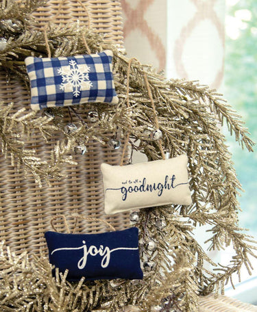 3/Set, Blue Winter Pillow Ornaments - The Fox Decor